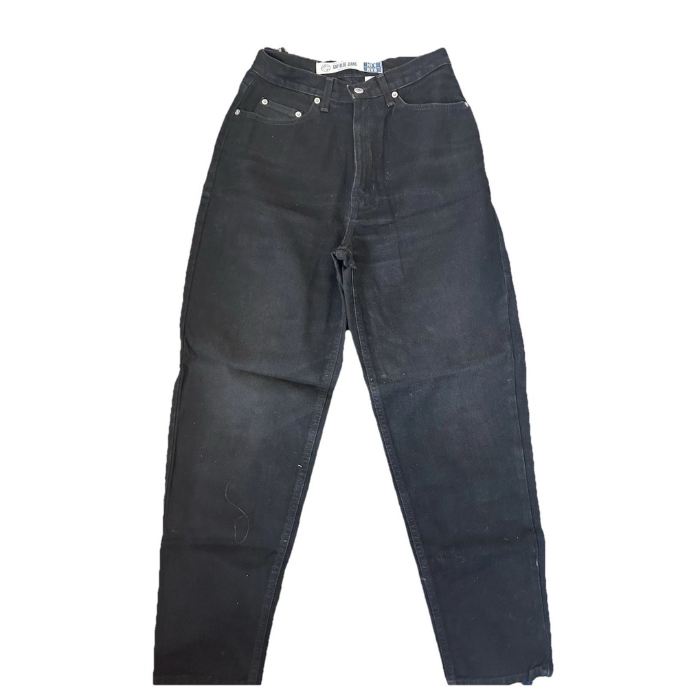 GAP Vintage Reverse Fit No 9 Jeans Ankle Black SZ 6 Made in USA Mom Jean